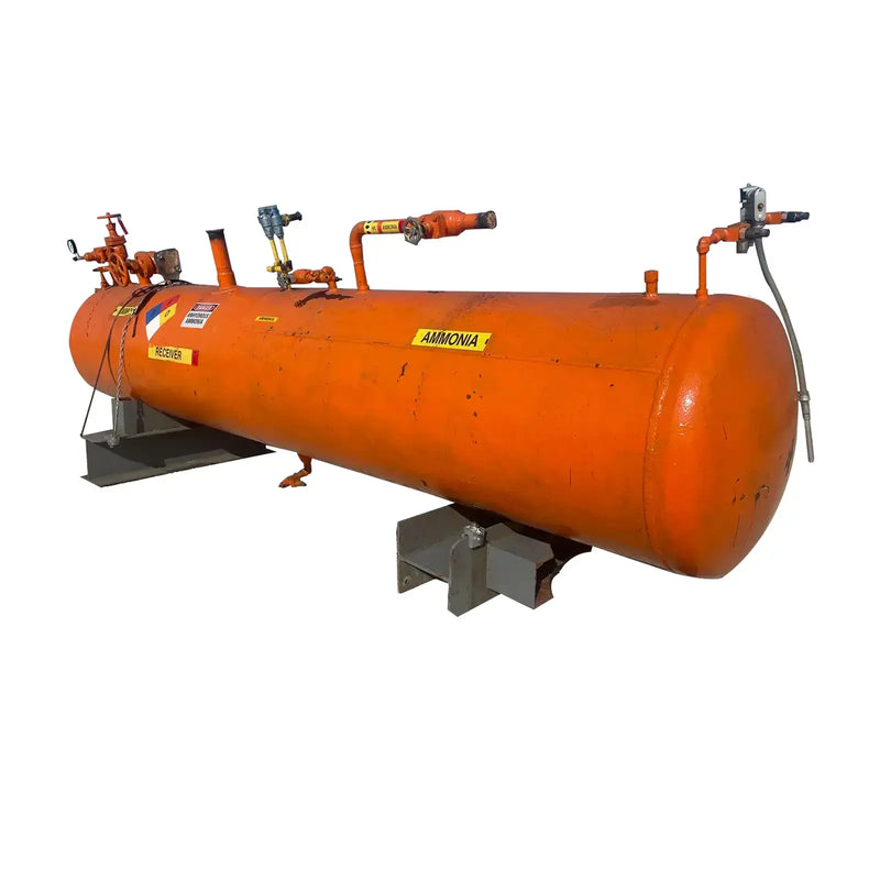 Receptor de amoníaco horizontal Frick (36 x 144 pulgadas, 740 galones)