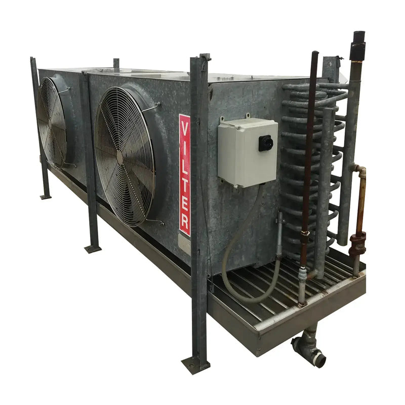Serpentín evaporador de amoníaco Vilter HP-28-63-1-RA-HGR, 13 TR, 2 ventiladores (baja temperatura)