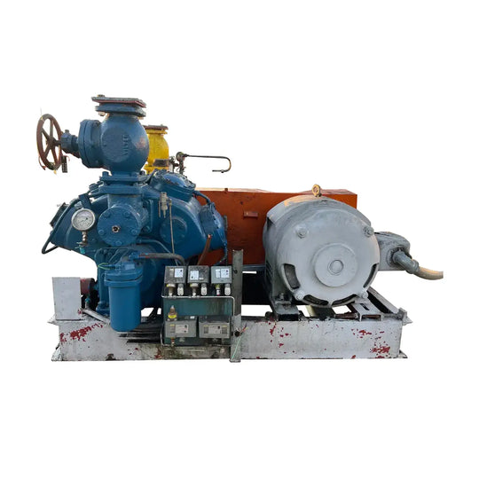 Vilter 448 8-Cylinder Reciprocating Compressor Package (100 HP 108-220/440 V, Belt Driven)