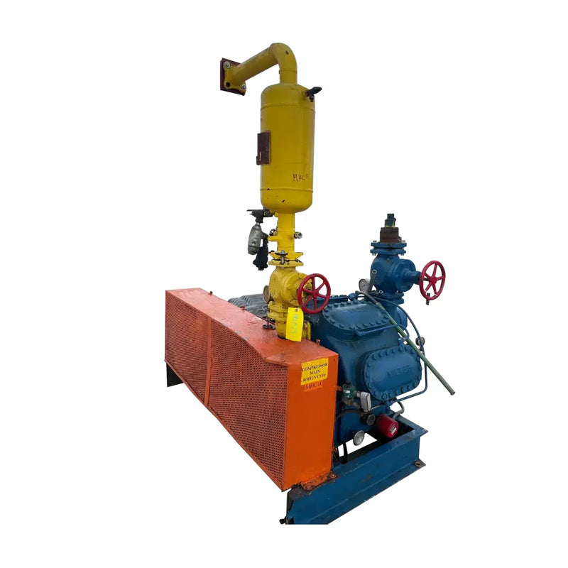 Vilter 438 8-Cylinder Reciprocating Compressor Package (100 HP 206/460 V, Belt Driven)