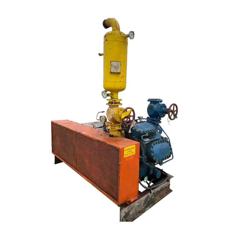 Vilter 448 8-Cylinder Reciprocating Compressor Package (100 HP 208-220/440 V, Belt Driven)