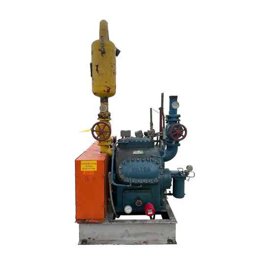 Vilter 446 6-Cylinder Reciprocating Compressor Package (60 HP 208-220/140 V, Belt Driven)