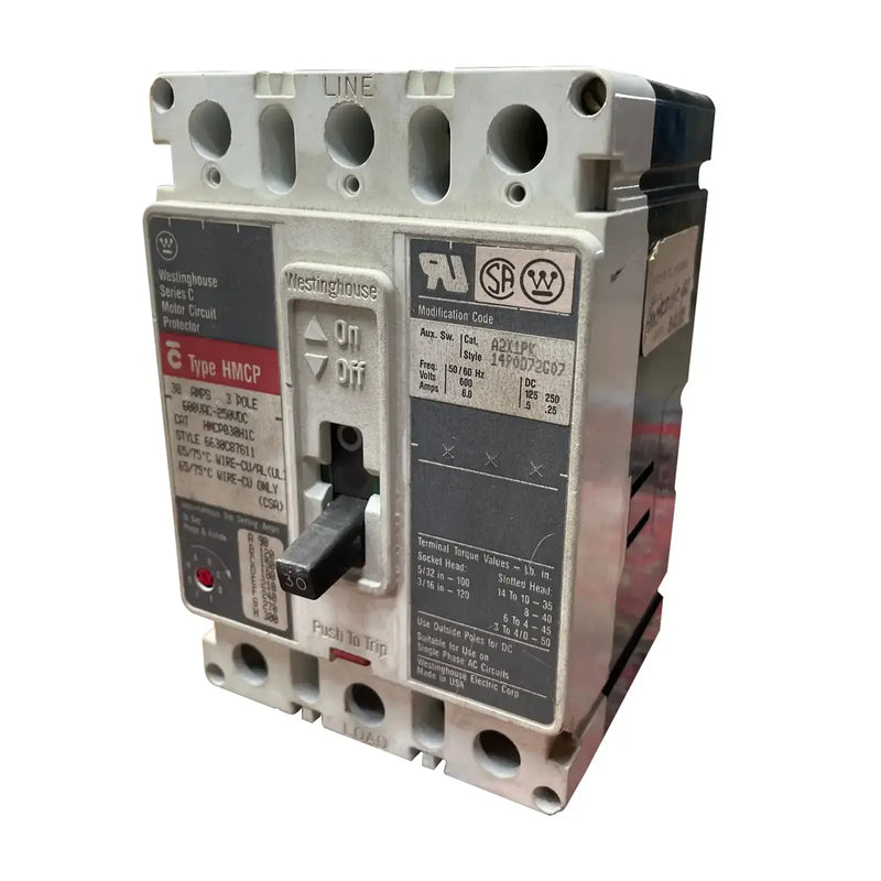Westinghouse HMCP030H1 Series C Motor Circuit Protector ( 30 Amp, 3 Pole, 600 VAC-250 VDC)