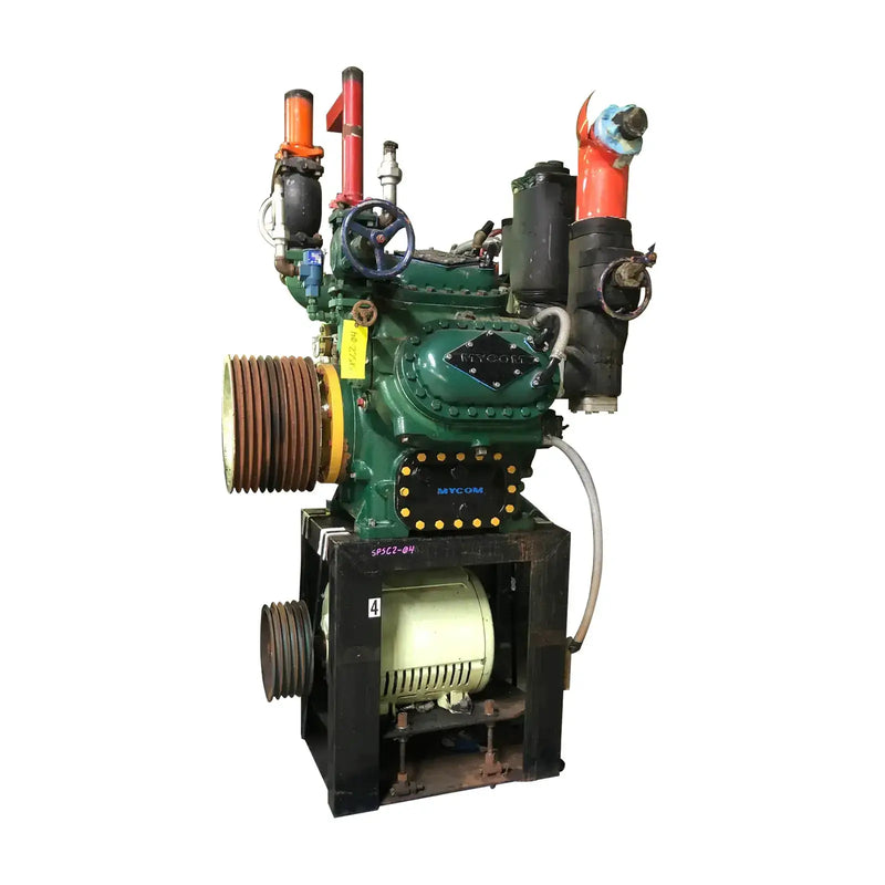 Mycom N62B 8-Cylinder Reciprocating Compressor Package (100 HP 230/460 V, Belt Driven)