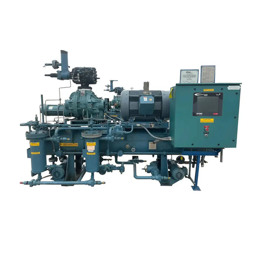 Paquete de compresor de tornillo rotativo Frick RWB-II-60 (Frick TDSH163S, 200 HP 460 V, panel de micro control Johnson Controls)