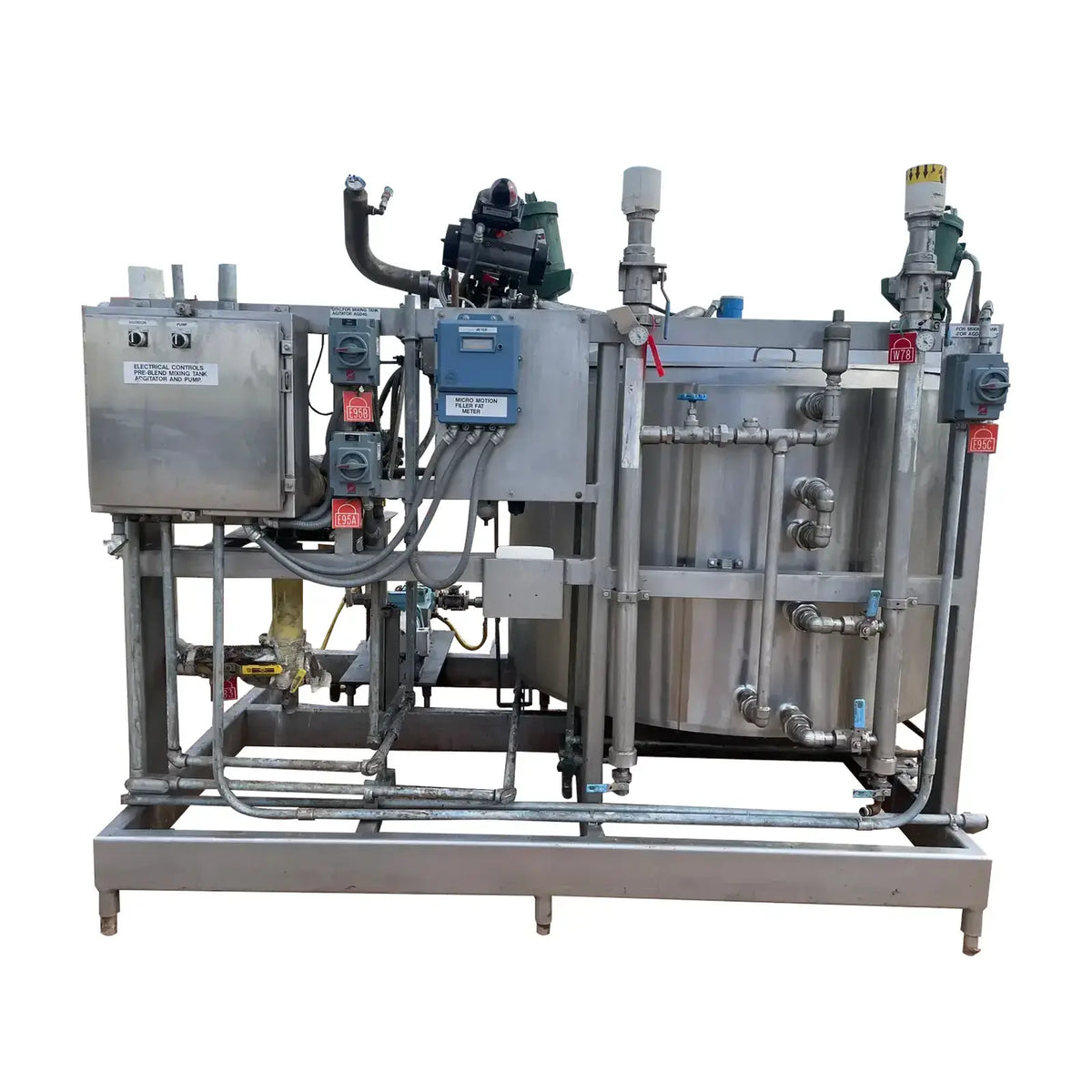 Waukesha Cherry-Burrell Pre Blend Mixing Agitator Tank Package