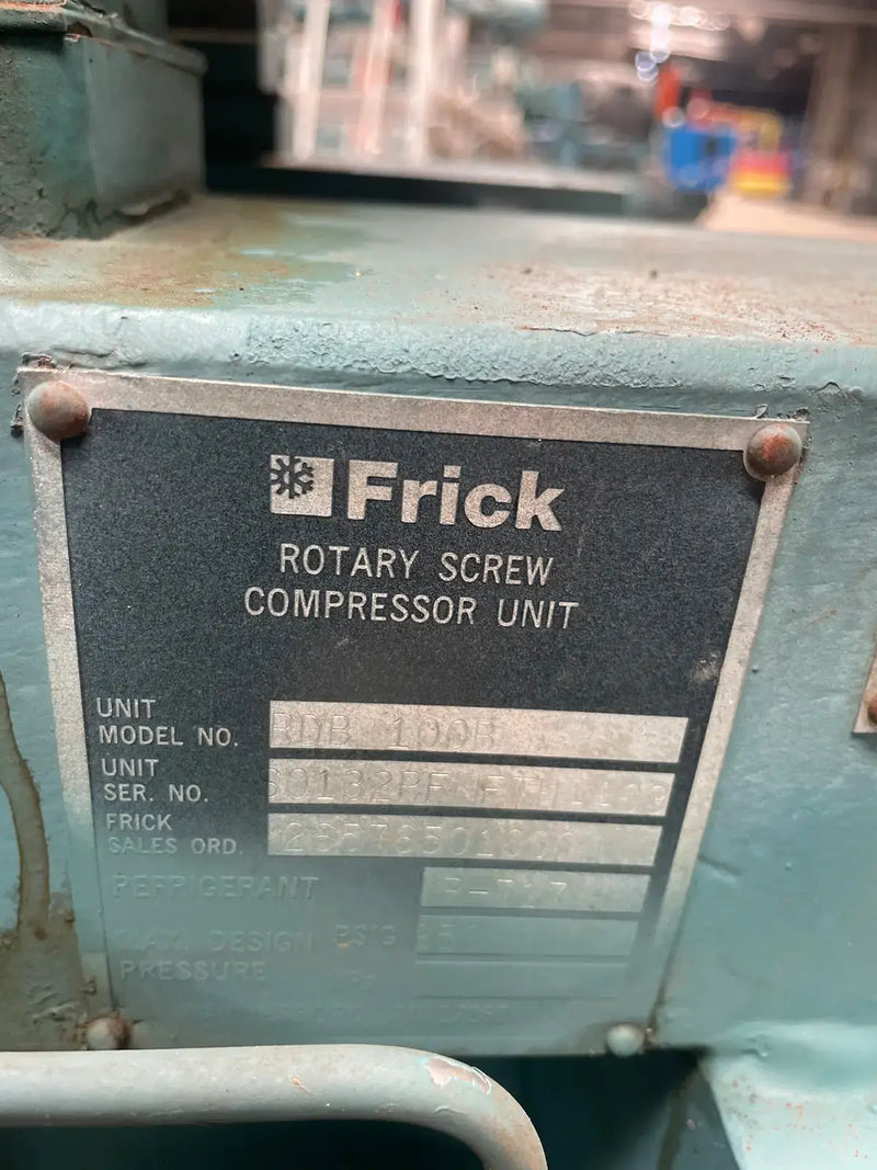 Paquete de compresor de tornillo rotativo Frick RDB-100B (Frick TDSL193S, 75 HP, 460 V, panel de control micro Frick)
