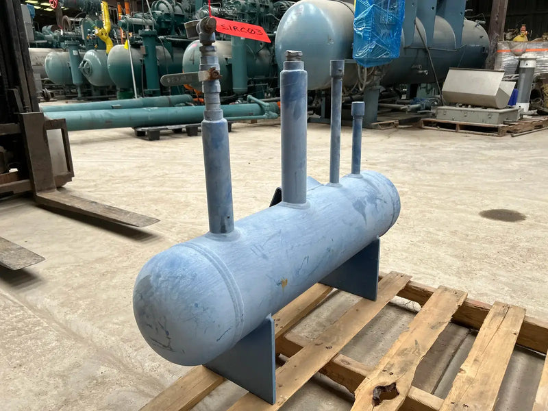 Tanque de aceite de amoníaco horizontal RVS (8 x 36 pulgadas, 7,8 galones)