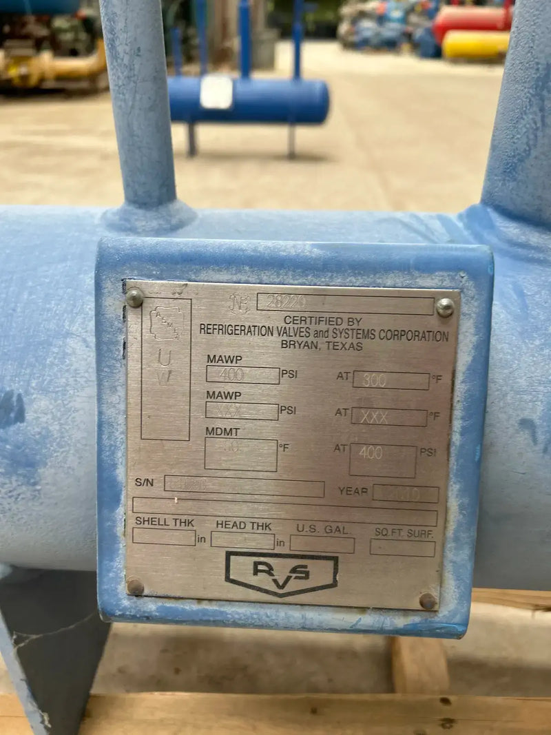Tanque de aceite de amoníaco horizontal RVS (8 x 36 pulgadas, 7,8 galones)