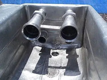 Tanque COP de 2 compartimentos de acero inoxidable: 100 galones