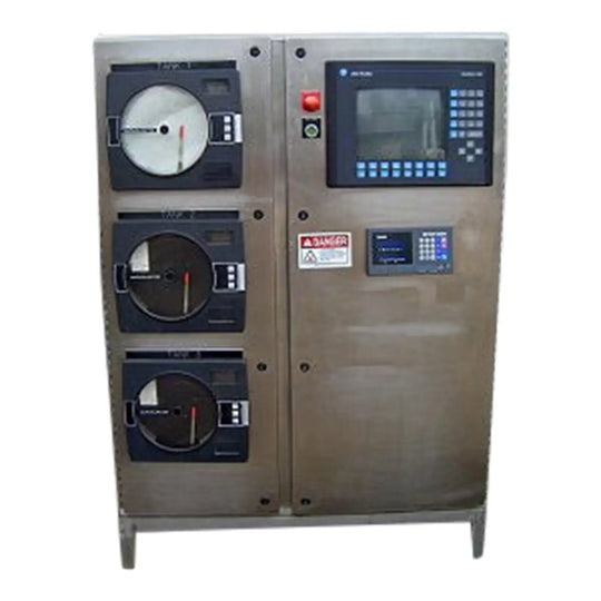 Panel de control con registradores de gráficos y monitor