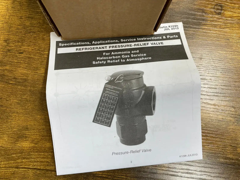 Hansen Refrigerant Pressure -Relief Valve (Ammonia, 150 PSIG)