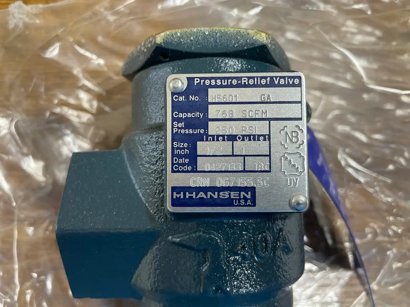 Hansen Refrigerant Pressure -Relief Valve (Ammonia, 250 PSIG)
