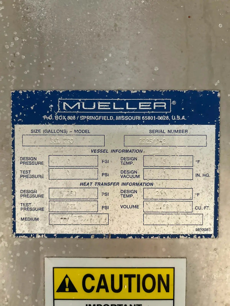 Enfriador de placas Mueller 361 FFC (6 placas de acero inoxidable de 48 x 96)