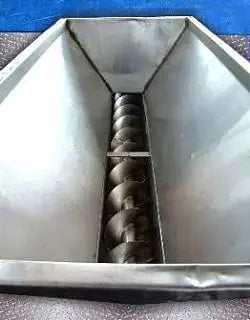 V-Shaped Hopper with Screw Auger, Stainless Steel