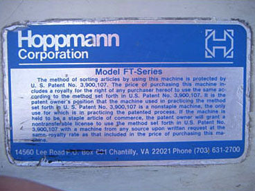 1990 Hoppman FT-50 Centrifugal Feeder Hoppmann 