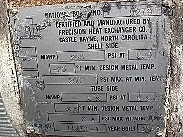 1990 Precision Heat Exchanger Co. Products Chiller with Surge Drum – 456 Sq. Ft. Precision Heat Exchanger Co. 