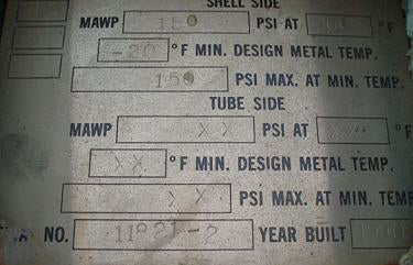1990 Precision Heat Exchanger Co. Tube Chiller with Surge Drum Precision Heat Exchanger Co. 