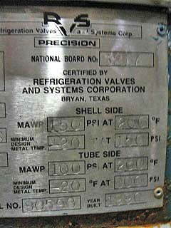 1990 RVS 431 Ton Ammonia Chiller Plus 38 Ton Glycol Chiller RVS 