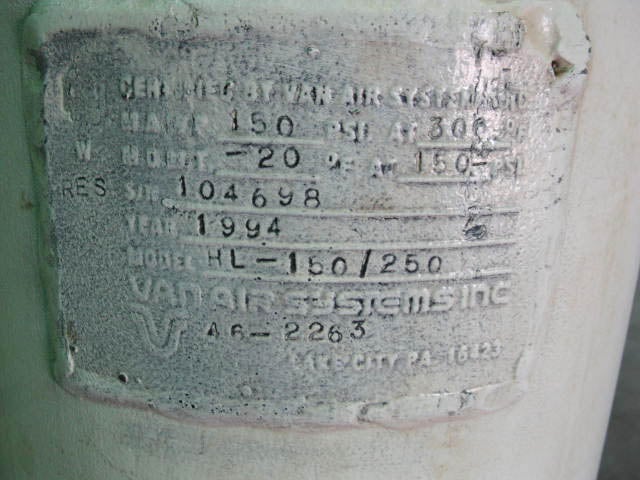 1994 Van Air Inc. Heatless Regenerative Compressed Air Dryer with Cycle Saver™ Controller Van Air Inc. 
