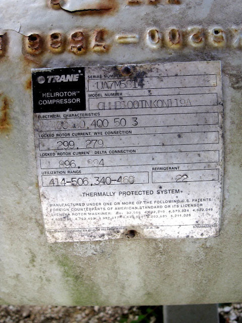 1997 Trane Air Cooled Liquid Chiller- 215 Tons Trane 