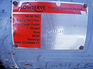 2002 Durco / Durion Centrifugal Pump Durco / Durion 