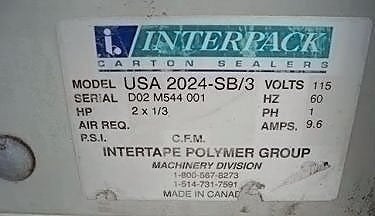 2002 Interpack USA Series Carton Sealer Interpack 