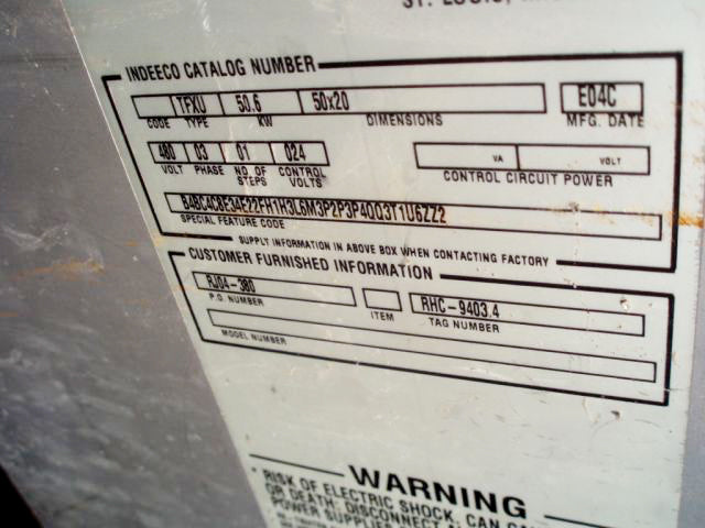 2004 Indeeco Electric Duct Heater Indeeco 