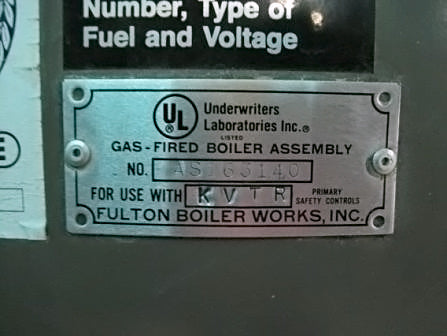 2007 Fulton Thermal Corporation Natural Gas Fired Steam Boiler – 50 HP Fulton Thermal Corporation 