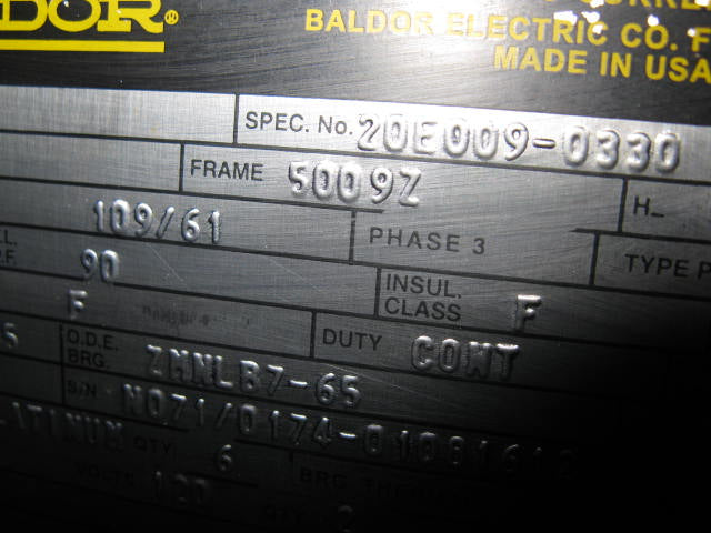 2300 / 4160 V Baldor Electric Motor - 500 HP Baldor 