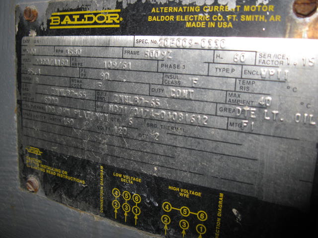 2300 / 4160 V Baldor Electric Motor - 500 HP Baldor 