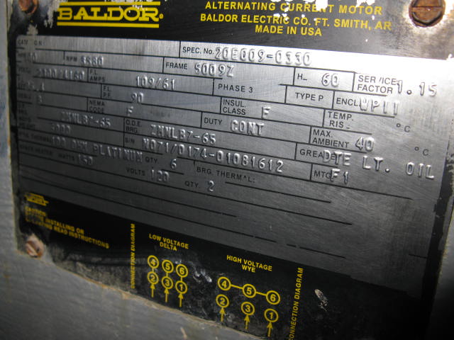 2300 / 4160 V Baldor Electric Motor - 500 HP Baldor 