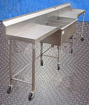 Admiral Craft Portable Stainless Steel Three Compartment Sink with Two Side Drains Admiral 