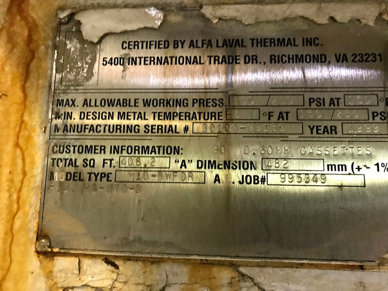 Alfa Laval M10 Ammonia Chiller - 100 TR Alfa Laval 