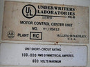 Allen Bradley Motor Control Center / NEMA 5 Starter Allen-Bradley 
