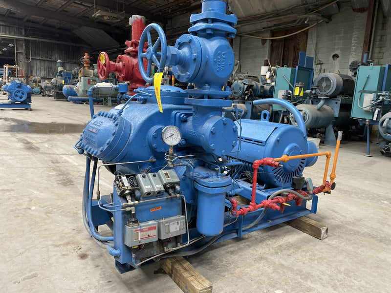 Vilter 456 6-Cylinder Reciprocating Compressor Package (MISSING COMPRESSOR, 100 HP 230/460 V, Belt Driven)