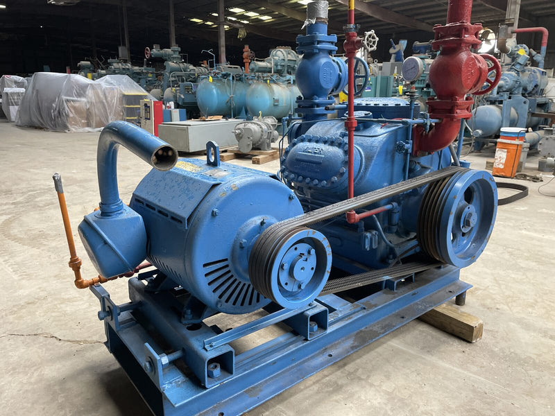 Vilter 456 6-Cylinder Reciprocating Compressor Package (MISSING COMPRESSOR, 100 HP 230/460 V, Belt Driven)