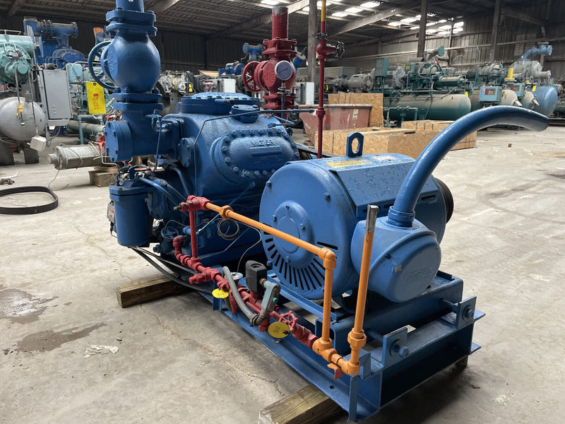 Vilter 456 6-Cylinder Reciprocating Compressor Package (MISSING COMPRESSOR, 100 HP 230/460 V, Belt Driven)