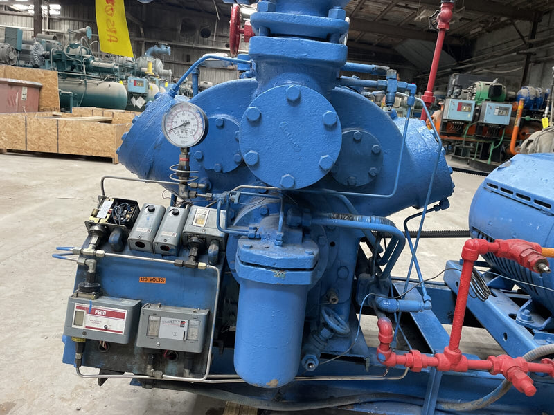 Vilter 456 6-Cylinder Reciprocating Compressor Package (MISSING COMPRESSOR, 100 HP 230/460 V, Belt Driven)