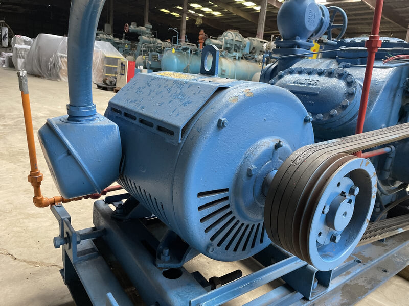 Vilter 456 6-Cylinder Reciprocating Compressor Package (MISSING COMPRESSOR, 100 HP 230/460 V, Belt Driven)
