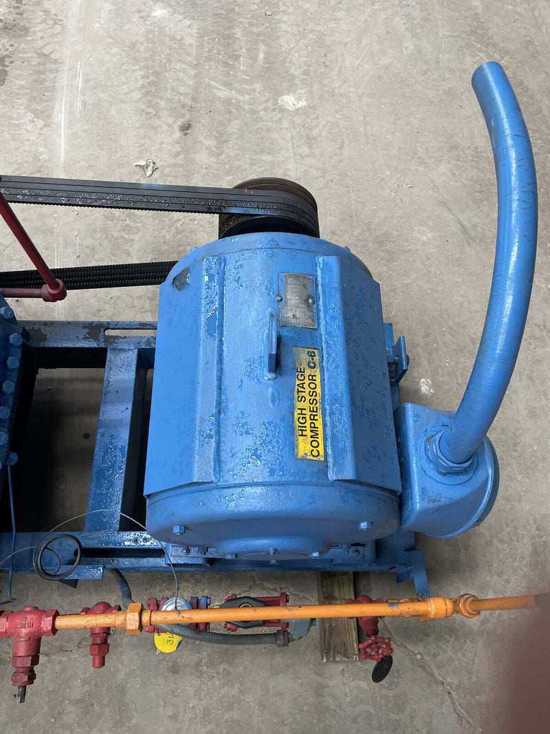 Vilter 456 6-Cylinder Reciprocating Compressor Package (MISSING COMPRESSOR, 100 HP 230/460 V, Belt Driven)