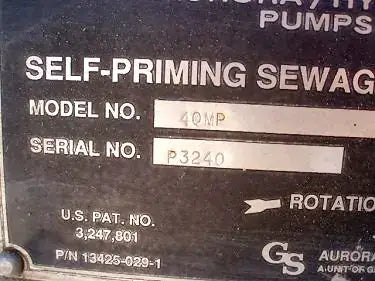 Aurora AS22643 Centrifugal Pump (40 HP, 750 GPM Max)