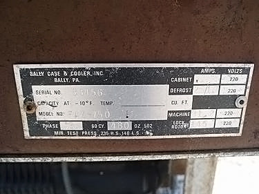 Bally Case & Cooler Air Cooled Condensing Unit Bally 