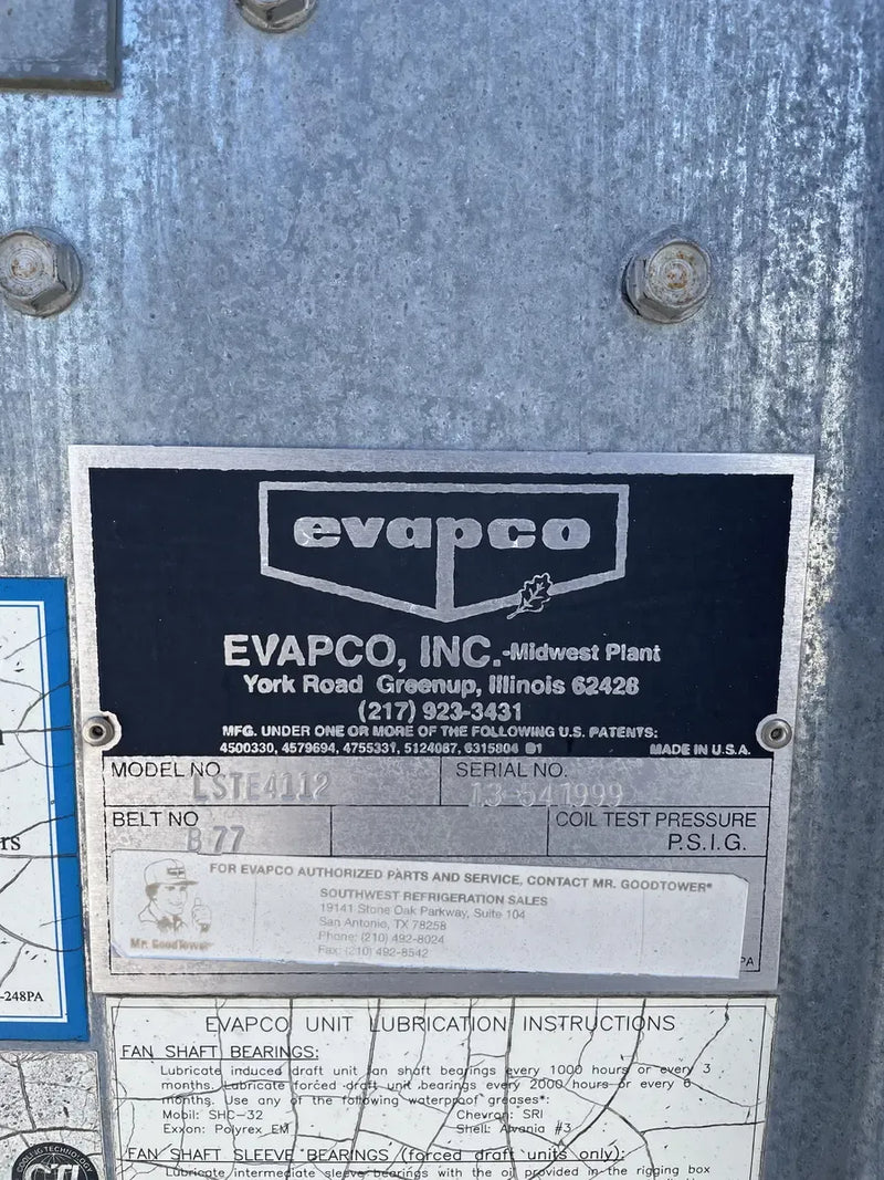 Torre de Enfriamiento Evapco LSTE-4112 (96 Toneladas Nominales)