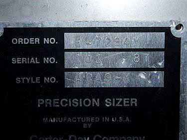 Carter-Day Company Precision Sizer Carter-Day Company 