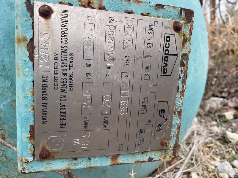 Receptor termosifón horizontal de amoníaco Evapco / RVS