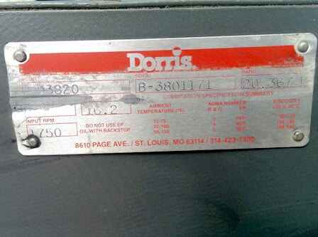 Dorris Gear Reduction Drive – 20.367 Ratio Dorris 