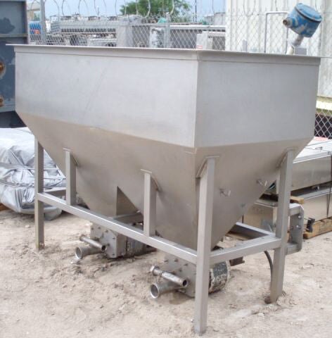 Dual APV Stainless Steel Feeding Hopper Tank and Pumps Crepaco 