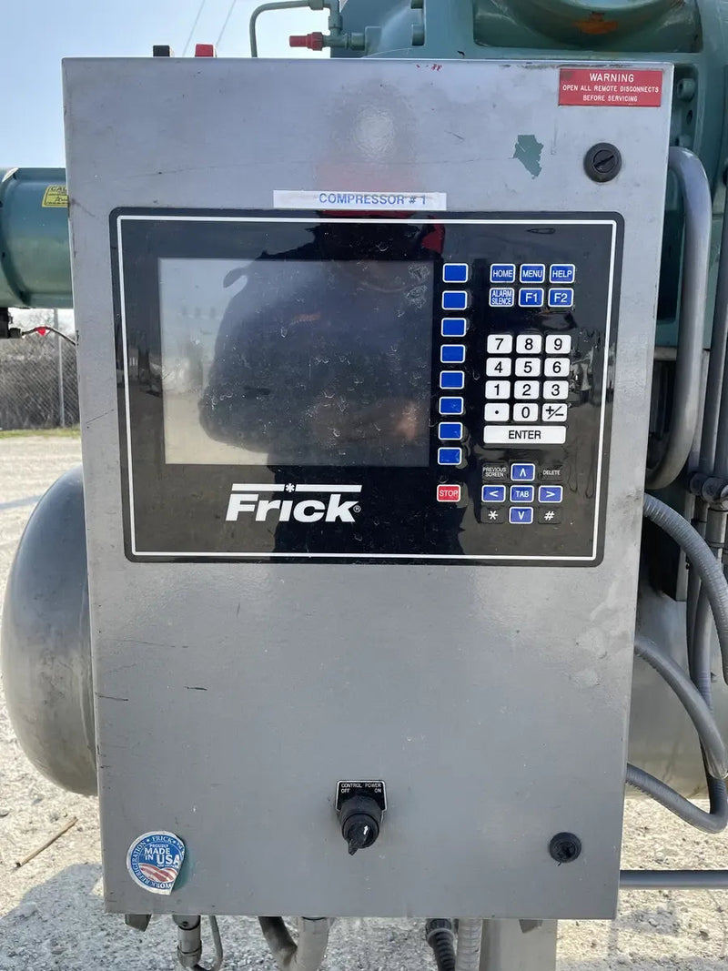 Paquete de compresor de tornillo rotativo Frick RWE-134-E (Frick SGC1918, 250 HP 460 V, panel de control Frick Micro)