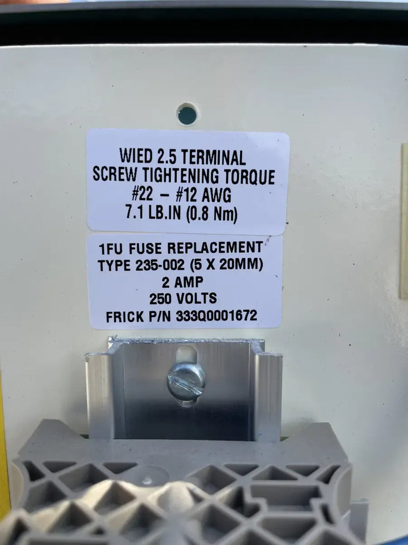 Paquete de compresor de tornillo rotativo Frick RWE-134-E (Frick SGC1918, 250 HP 460 V, panel de control Frick Micro)
